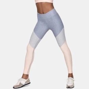 Outdoor Voices Blue and Cream Leggings
